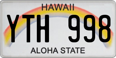 HI license plate YTH998