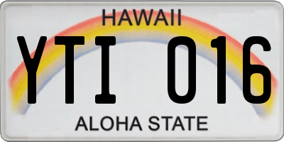 HI license plate YTI016