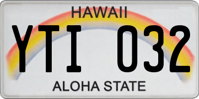 HI license plate YTI032