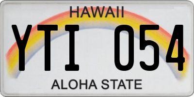 HI license plate YTI054