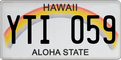 HI license plate YTI059