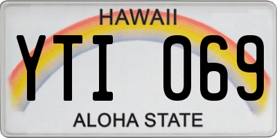 HI license plate YTI069