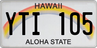 HI license plate YTI105