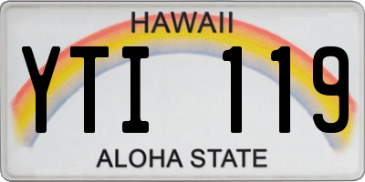 HI license plate YTI119