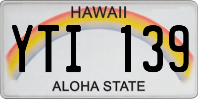 HI license plate YTI139