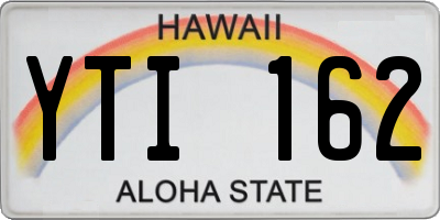 HI license plate YTI162