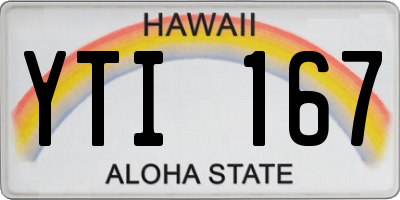 HI license plate YTI167