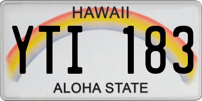 HI license plate YTI183