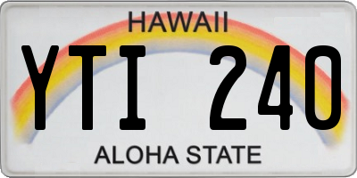 HI license plate YTI240