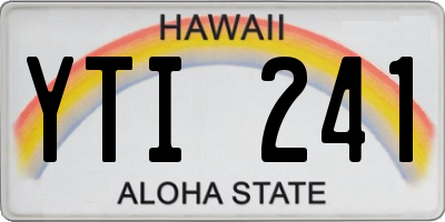 HI license plate YTI241