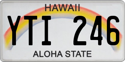 HI license plate YTI246