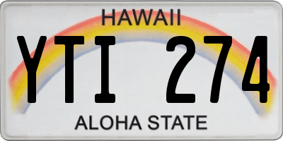 HI license plate YTI274