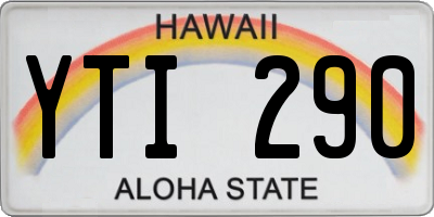 HI license plate YTI290