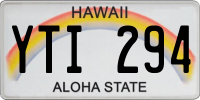 HI license plate YTI294