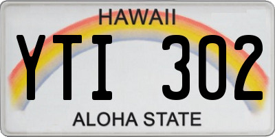HI license plate YTI302