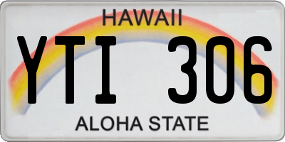 HI license plate YTI306