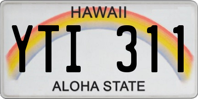 HI license plate YTI311