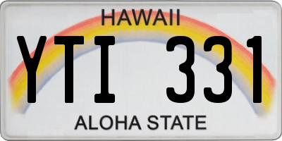 HI license plate YTI331