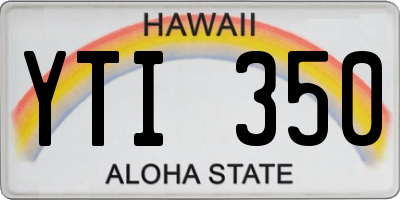 HI license plate YTI350