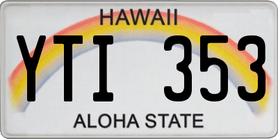 HI license plate YTI353