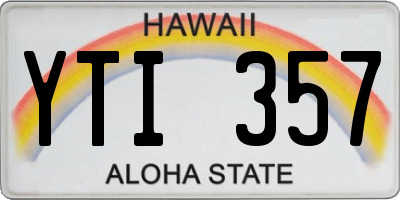 HI license plate YTI357