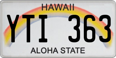 HI license plate YTI363