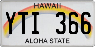 HI license plate YTI366