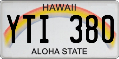 HI license plate YTI380