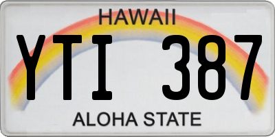 HI license plate YTI387