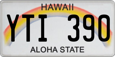 HI license plate YTI390