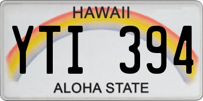HI license plate YTI394