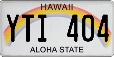 HI license plate YTI404