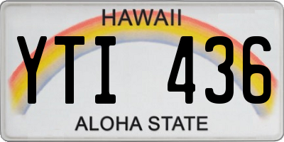 HI license plate YTI436