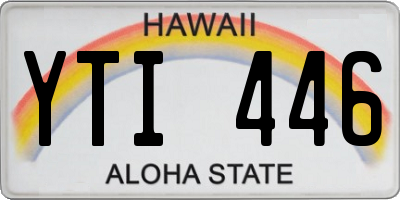 HI license plate YTI446