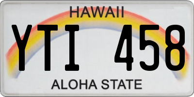 HI license plate YTI458