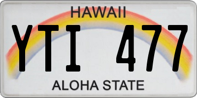 HI license plate YTI477