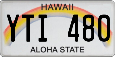 HI license plate YTI480