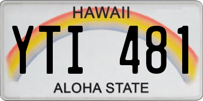 HI license plate YTI481