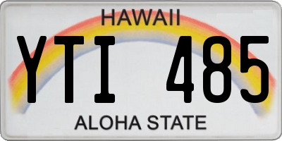 HI license plate YTI485