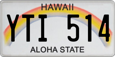HI license plate YTI514