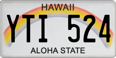 HI license plate YTI524