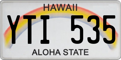 HI license plate YTI535