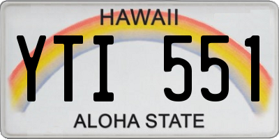 HI license plate YTI551