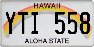 HI license plate YTI558