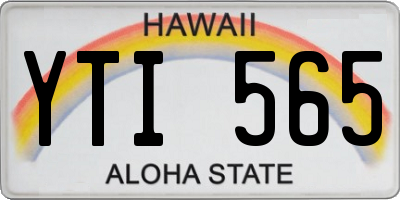 HI license plate YTI565