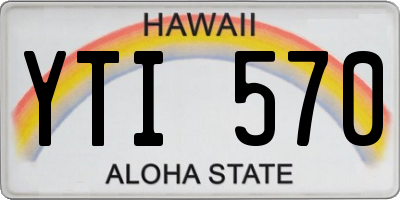 HI license plate YTI570