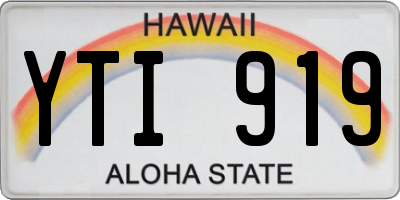 HI license plate YTI919