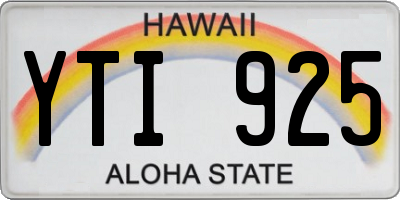 HI license plate YTI925