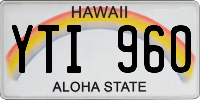 HI license plate YTI960