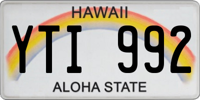 HI license plate YTI992
